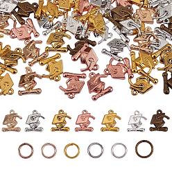 (52) Непрозрачная лаванда 70Подвески из сплава для выпускных колпачков, с 70 железными открытыми прыжковыми кольцами, разноцветные, 17x15x3 мм, отверстие : 1.4 мм