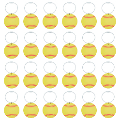 Золотистый 24акриловые подвесные украшения, с брелоком из нержавеющей стали, золотые, 111 мм