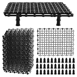 Black PP Plastic Fish Tank Bottom Isolation Board, Rectangle, Black, 264x200x12mm