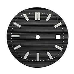 Black Luminous Glow in the Dark Brass Clock Face Dial, Flat Round, Black, 30.8mm