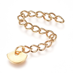 Золотой 304 удлинитель цепи из нержавеющей стали, Снаряженная цепь, с прелестями, вентилятор, золотые, 57 мм, ссылка: 4x3x0.5 mm