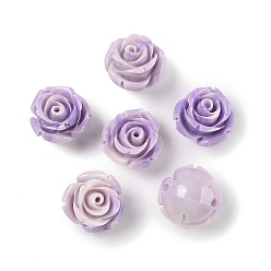 Лиловый Синтетические бусины, окрашенные в ракушки, цветок, два тона, сирень, 11x8.5 мм, отверстие : 1.2 мм