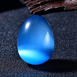 Васильковый Яйцо кошачий глаз украшения для показа, для украшения рабочего стола домашнего офиса, васильковый, 48x35 мм