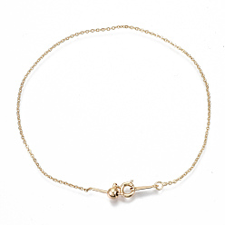 Real 18K Gold Plated Brass Bracelets Making, with Slider Beads and Spring Clasps, Nickel Free, Real 18K Gold Plated, 8-5/8 inch(22cm)