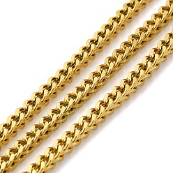 Золотой Ионное покрытие (ip) 304 бордюрные цепи из нержавеющей стали, несварные, с катушкой, золотые, 4x2.5x2.5 мм