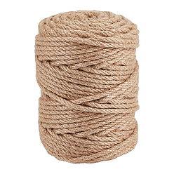 Цвет Древесины 100м джутовый витой шнур, круглые, деревесиные, 5~6 мм, около 109.36 ярдов (100 м) / рулон