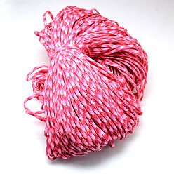 Ярко-Розовый 7 внутренние сердечники веревки из полиэстера и спандекса, с узорами, для изготовления браслетов из веревки и шнурков для обуви, ярко-розовый, 4 мм, около 109.36 ярдов (100 м) / пачка, 420~500 г / пачка