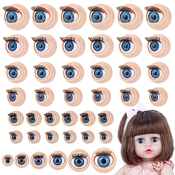 Желтая Старая Ткань  24 пары 6 стили 3 кукла из пресса для рукоделия, мультяшный подвижный глаз, полукруглый с ресничкой, для шитья кукол своими руками мягкие игрушки, старое кружево, 11~22.5x9.5~22.5 мм, 4 пары / стиль