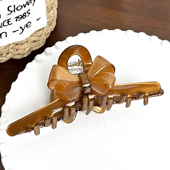 Шоколадный Заколки-клочья из ацетата целлюлозы с бантом, аксессуары для волос для женщин и девочек, цвет шоколада, 128 мм