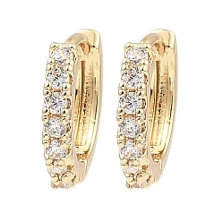 Light Gold Серьги-кольца из латуни с цирконием, золотой свет, 12x2x14 мм