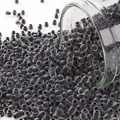 (344FM) Black Lined Crystal Matte Круглые бусины toho, японский бисер, (344 fm) черный кристалл матовый, 11/0, 2.2 мм, отверстие : 0.8 мм, о 1110шт / бутылка, 10 г / бутылка