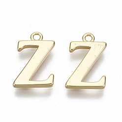 Letter Z Латунь прелести, без никеля , буквы, реальный 18 k позолоченный, letter.z, г: 13.5x9x1 мм, отверстие : 1.2 мм
