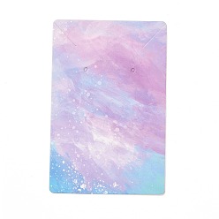 Cloud Карточки для демонстрации ожерелья из картона, прямоугольные, красочный, облачный узор, 9.1x6x0.05 см, отверстие : 1.8 мм