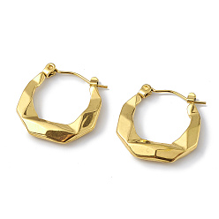 Золотой Ионное покрытие (ip) 304 круглые серьги-кольца из нержавеющей стали для женщин, золотые, 20x20x3 мм, штифты : 0.5 мм