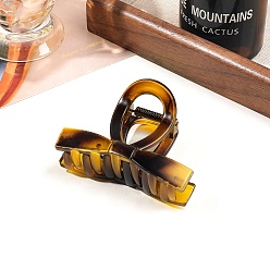 (932FM) Темно-синий аква-матовый с подкладкой Бант-заколки-коготь из смолы, аксессуары для волос для женщин и девочек, темно-золотистые, 80 мм