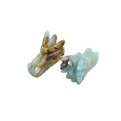 Flower Amazonite Натуральный цветок амазонита украшения в виде головы дракона, фигурка для украшения дома, энергетический камень рейки для исцеления, 50x30x33 мм