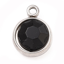 Реактивный Самолет 304 прелести нержавеющей стали, с акриловыми стразами, очарование камня, граненые, плоско-круглые, цвет нержавеющей стали, струя, 10x8x4 мм, отверстие : 1.3 мм