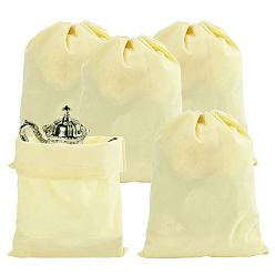 Champagne Yellow Rectangle Velvet Packing Drawstring Pouches, Jewelry Storage Gift Bags, Champagne Yellow, 40x30.5x0.3cm