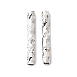 Платина Латунные бусины, без кадмия, без никеля и без свинца, текстурированная трубка, платина, 10x1.5 мм, отверстие : 0.8 мм