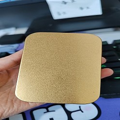 Matte Gold Color Rectangular Empty Tinplate Boxes, with Slip-on Lids, Mini Portable Box Containers, Matte Gold Color, 15.3x11.2x4cm, Inner Size: 14.5x10.6cm.