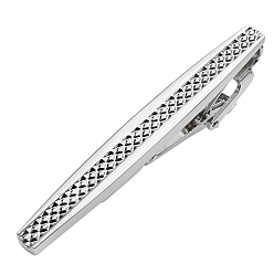 Платина Латунные зажимы для галстука для мужчин, платина, 60x6 мм