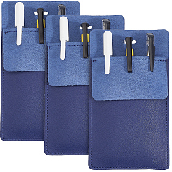 Полуночно-синий Прямоугольный карманный чехол для ручки из искусственной кожи для врача и медсестры, темно-синий, 160x90x5 мм