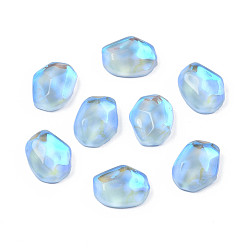 Sapphire Glass Rhinestone Cabochons, Nail Art Decoration Accessories, Nuggets, Sapphire, 10x8x3.5mm