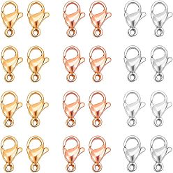 (52) Непрозрачная лаванда Вакуумное покрытие pvd 304 застежки-клешни из нержавеющей стали, разноцветные, 9x6x3 мм, отверстие : 1.2 мм, 3 цветов, 20 шт / цвет, 60 шт / коробка