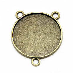 Античная Бронза Настройки разъем сплава кабошон тибетском стиле, Компоненты для люстр ссылки, без кадмия, без никеля и без свинца, плоско-круглые, античная бронза, лоток : 30 мм, 38x32x2 мм, Отверстие : 3 мм , около 220 шт / 1000 г