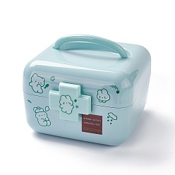 Light Blue PP Plastic Multipurpose Portable Storage Box, for Sewing Box, Tool Box, First Aid Kit, Craft Supplies Organizer Case, with Latching Lid & Handle, Rectangle, Light Blue, 185x160x110mm, Inner Diameter: 155x154mm