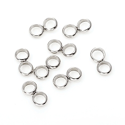Нержавеющая Сталь Цвет Устойчивы к потускнению 201 распорные планки из нержавеющей стали, двойное кольцо, цвет нержавеющей стали, 10x5x1.8 мм, отверстие : 3.5 мм