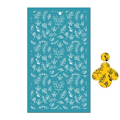 Leaf Rectangle Polyester Screen Printing Stencil, for Painting on Wood, DIY Decoration T-Shirt Fabric, Leaf, 15x9cm
