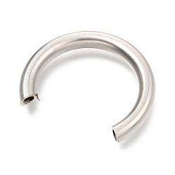 Couleur Acier Inoxydable 304 perles tubulaires en acier inoxydable anti-ternissement, perles courbes, couleur inox, 30x24x4mm, Trou: 2.6mm