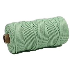 Medium Aquamarine Cotton String Threads, Macrame Cord, Decorative String Threads, for DIY Crafts, Gift Wrapping and Jewelry Making, Medium Aquamarine, 3mm, about 109.36 Yards(100m)/Roll