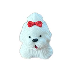 Белый Бархатный ящик для хранения мультяшной собаки для женщин, портативный чехол для колец, белые, 7x5.4x5.8 см