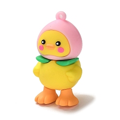 Pink Кулон из пвх, утка, розовые, 52x28.5x27 мм, отверстие : 3 мм