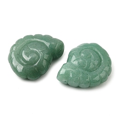 Зеленый Авантюрин Естественный зеленый авантюрин подвески, двухсторонний резной наутилус с верхним сверлением, 29x25x9.5 мм, отверстие : 1 мм