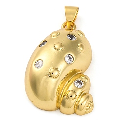 Настоящее золото 18K Латунные микро проложить кубического циркония подвески, без кадмия и без свинца, оболочки прелести, с целью перехода в кольце, реальный 18 k позолоченный, 27x18.5x10 мм, отверстие : 4.5x3.5 мм