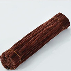 Coconut Brown DIY Plush Sticks, with Iron Core, Pipe Cleaners, Kid Craft Material, Coconut Brown, 295x6mm, 100pcs/set