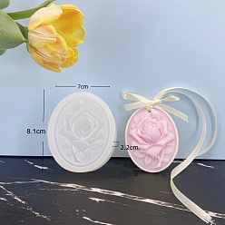 White Flower Food Grade DIY Pendant Silicone Molds, Resin Casting Molds, For UV Resin, Epoxy Resin Jewelry Making, White, 81x70x22mm