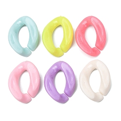 (52) Непрозрачная лаванда Непрозрачные пластиковые быстроразъемные соединители, витых овальных, разноцветные, 23x17x5 мм, внутренний диаметр: 6.5x13 мм, Около 780 шт / 500 г