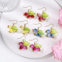 (52) Непрозрачная лаванда Круглые стеклянные серьги с подвесками, с акриловым листом и 304 крючками для сережек из нержавеющей стали, золотые, разноцветные, 32 мм