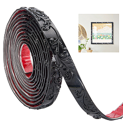 Black PVC Self-adhesive Flexible Molding Trim, Ceiling Molding, Wall Trim for Furniture, Door, Wardrobe, Home Decor, Black, 25x6.5mm