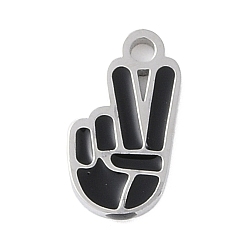 Нержавеющая Сталь Цвет 304 прелести нержавеющей стали, с эмалью, да, жест очаровательный, цвет нержавеющей стали, 10x5x1 мм, отверстие : 1.2 мм