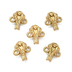 Настоящее золото 18K День святого Валентина 304 звенья из нержавеющей стали, подвески-соединители в виде пар птиц с сердцем, ионное покрытие (ip), реальный 18 k позолоченный, 8.5x7.5x2.5 мм, отверстие : 1 мм