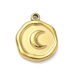 Луна 304 подвески из нержавеющей стали, плоско-круглые, золотые, луна, 16x13x2.5 мм, отверстие : 1.2 мм