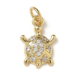 Настоящее золото 18K Латунные микро проложить кубического циркония прелести, черепаховые чары, с целью перехода в кольце, стойки покрытие, долговечный, без кадмия и без свинца, реальный 18 k позолоченный, 14.5x10.5x3 мм, отверстие : 3 мм