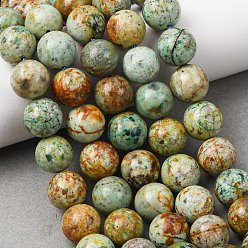 Peruvian Turquoise(Jasper) Бусы натуральная перуанская бирюза (яшма), гладкий круглый, 10.5 мм, отверстие : 1 мм, около 37 шт / нитка, 14.96'' (38 см)