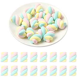 Разноцветный 18 Модель искусственного зефира из смолы, имитация еды, декорации реквизита для фотосъемки, красочный, 30~30.5x23~25.5x22.5~24 мм