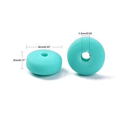 Medium Turquoise Handmade Polymer Clay Beads Strands, for DIY Jewelry Crafts Supplies, Flat Round, Medium Turquoise, 6~7x3mm, Hole: 1.5mm, about 113~116pcs/strand, 15.55 inch~16.14 inch(39.5~41cm)